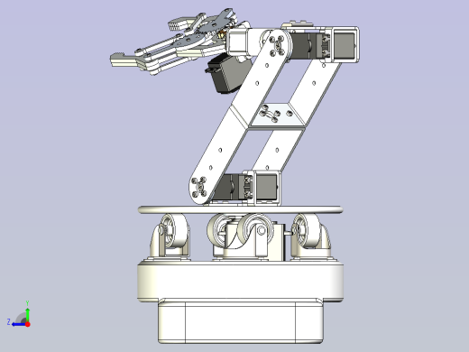 四轴机器人三维模型图纸右视缩略图
