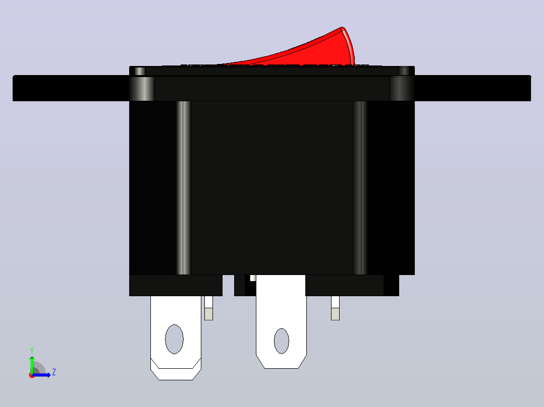 熔断器开关 AC 250V 公插座左视图