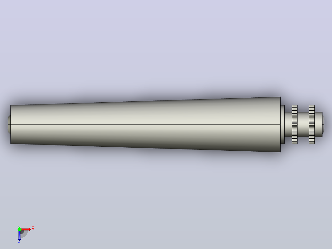 TSD2-FT-08B11T-AGL410-RL350-C1钢制动力锥形双排齿输送滚筒俯视图