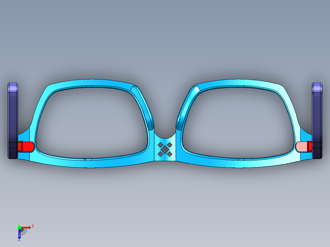3D打印玻璃眼镜俯视图