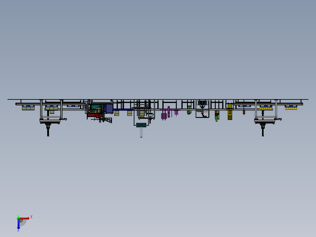 全自动漆包线输送线俯视图