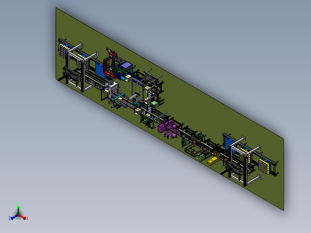 全自动漆包线输送线正等轴测图