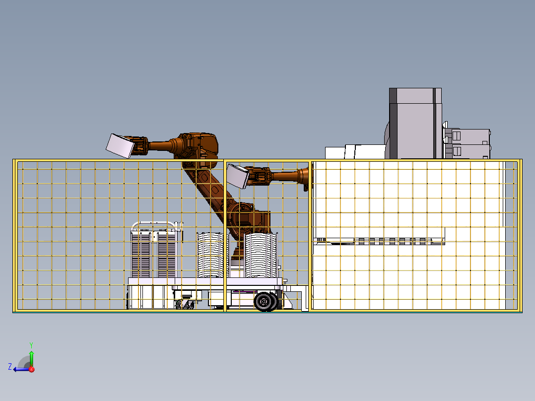 瓦形工件自动生产线sw19可编辑右视图