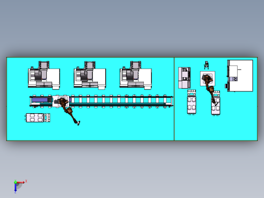 瓦形工件自动生产线sw19可编辑俯视缩略图