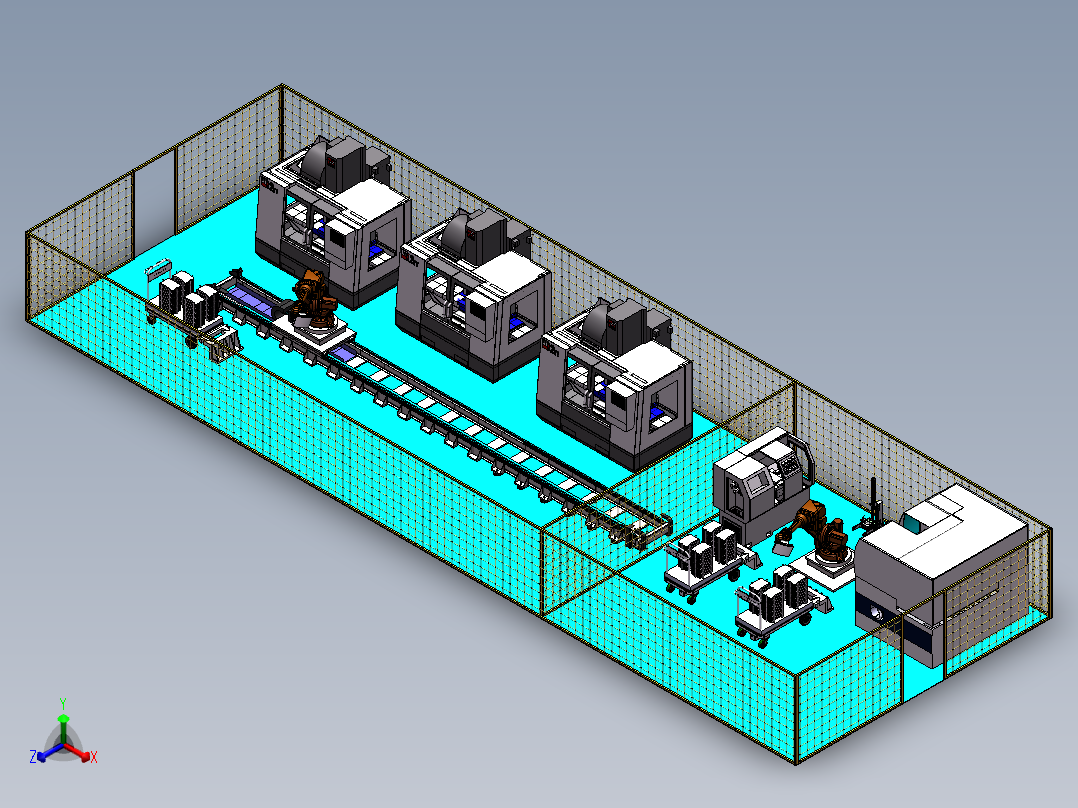 瓦形工件自动生产线sw19可编辑正等轴测图