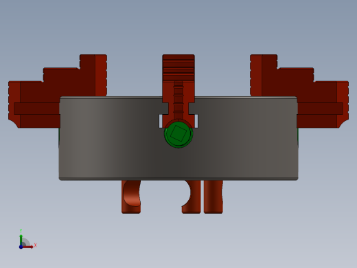4-jaw-chuck四爪卡盘机构3D图纸 Solidworks设计前视缩略图