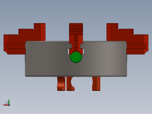 4-jaw-chuck四爪卡盘机构3D图纸 Solidworks设计后视缩略图