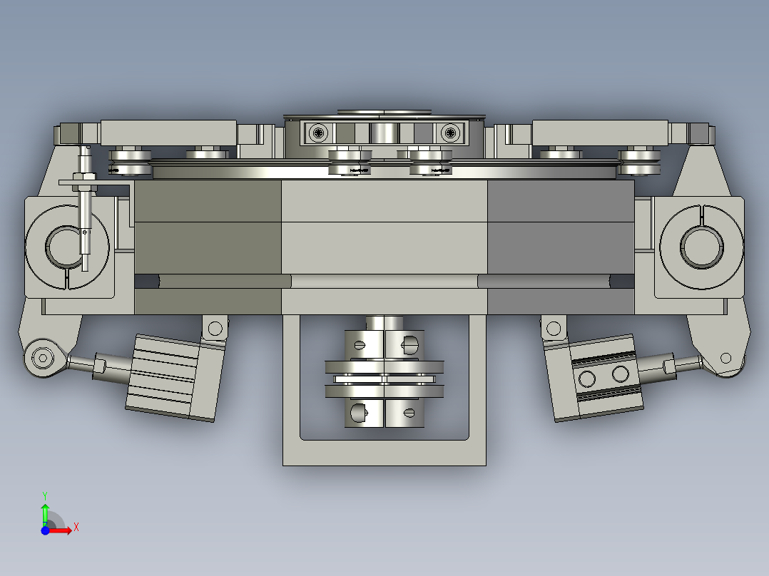 环形导轨椭圆线体STEP前视图
