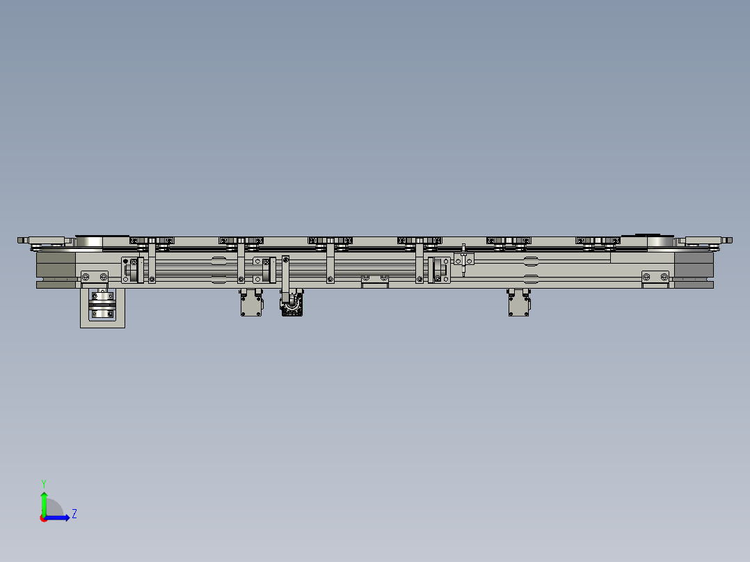环形导轨椭圆线体STEP左视图