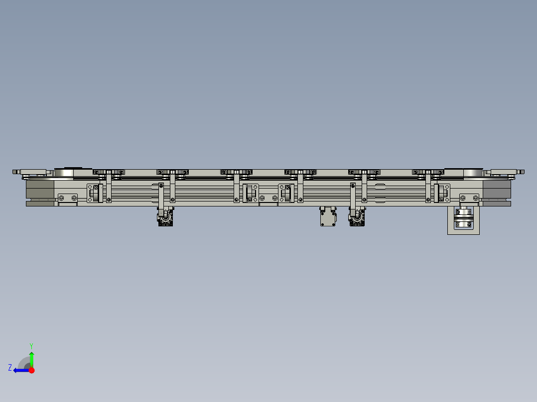 环形导轨椭圆线体STEP右视图