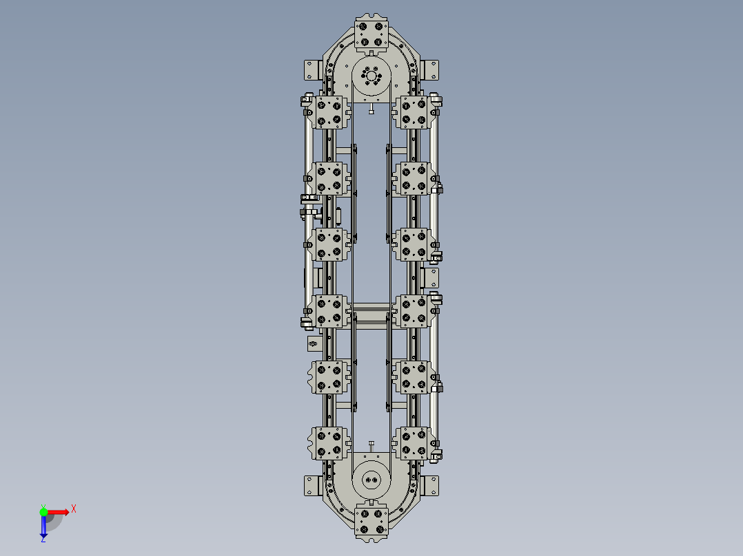 环形导轨椭圆线体STEP俯视图
