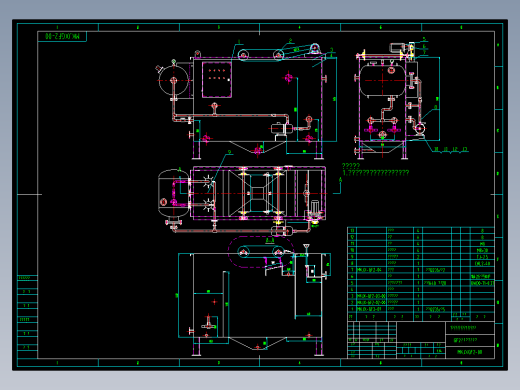 2吨h组装溶气气浮机装置设备总装图