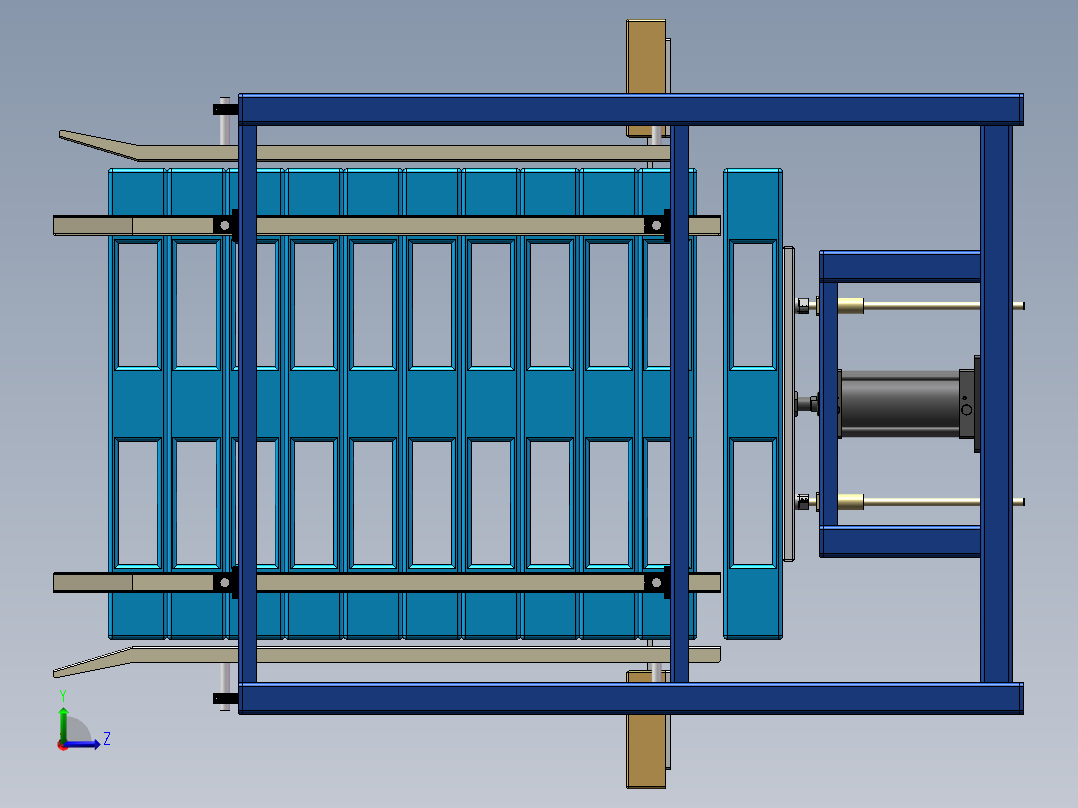 托盘库、托盘架、托盘整理架左视图