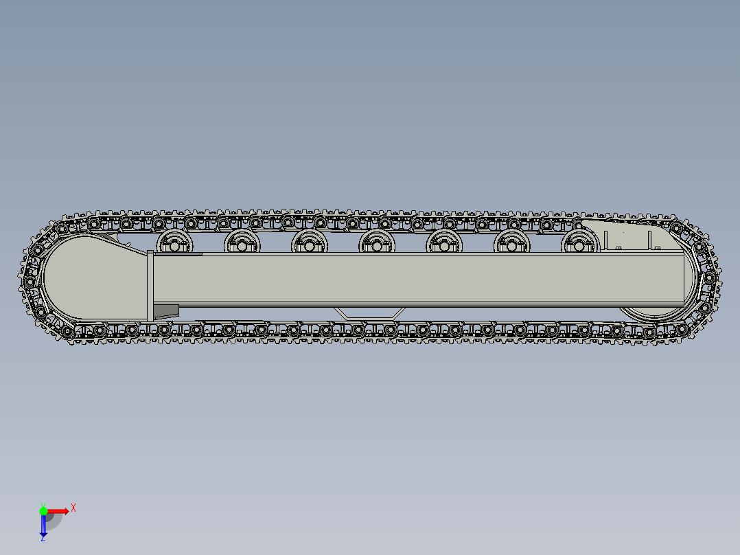 履带传动装置俯视图