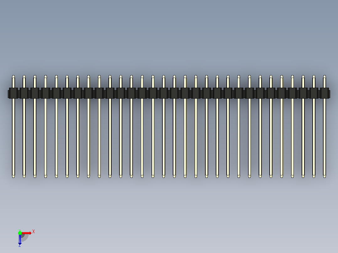 彩色公头100mil（2.54mm）系列-DS1021_black_3x30p_100mil_Type19_rev1.0俯视图