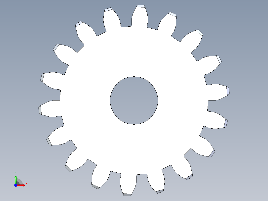 正齿轮-m2 20PA 18t Spur Gear前视图