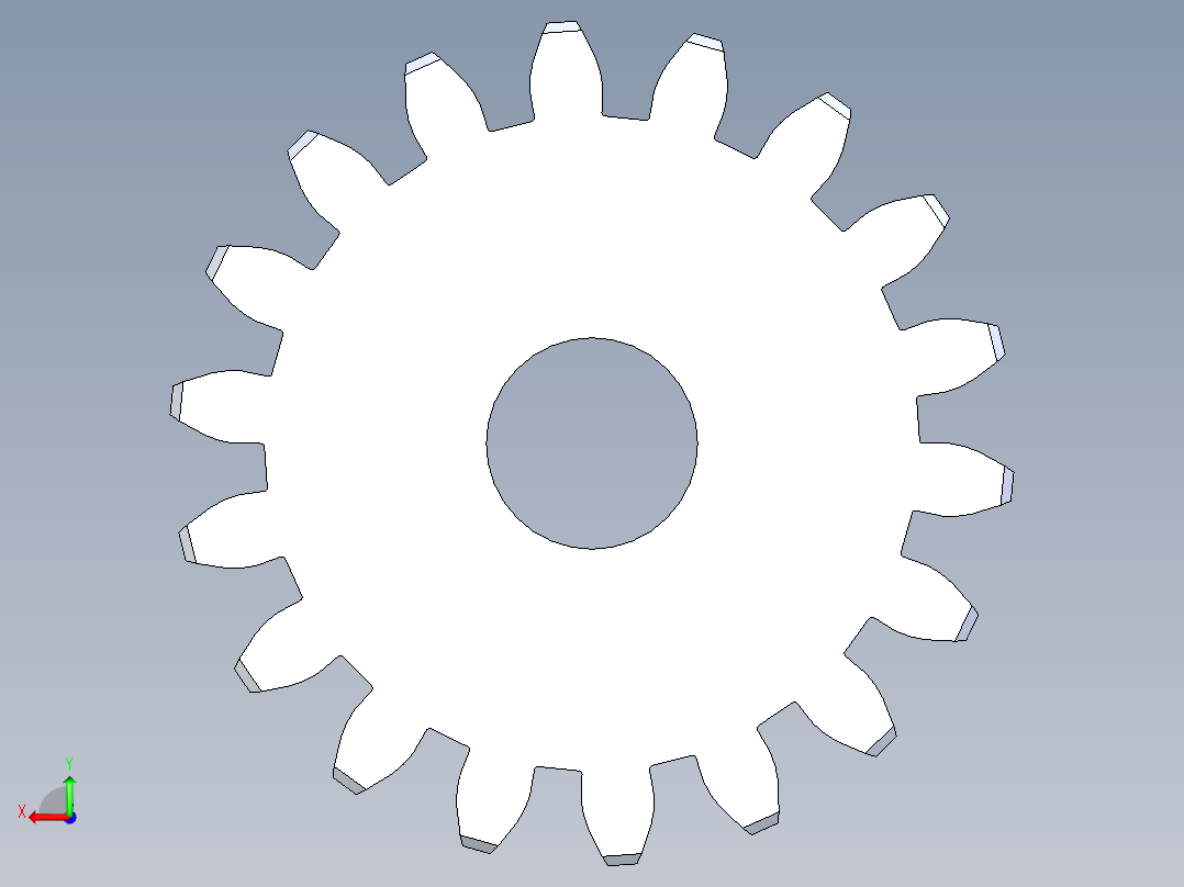 正齿轮-m2 20PA 18t Spur Gear后视图