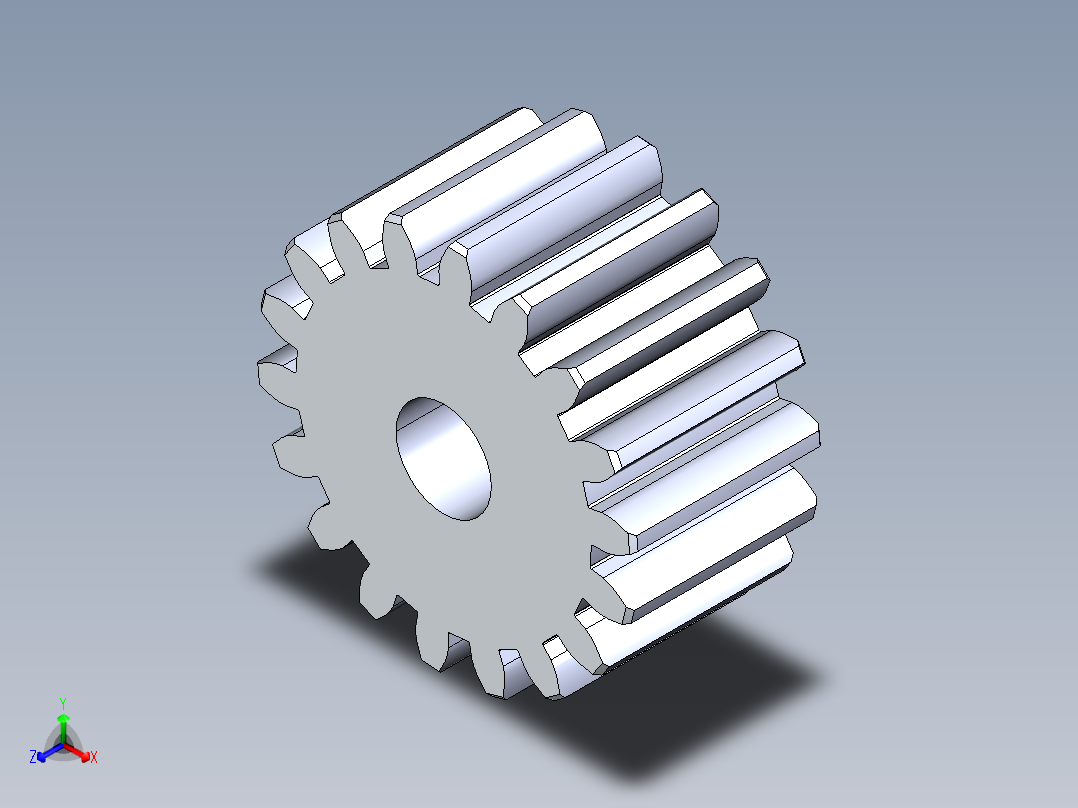 正齿轮-m2 20PA 18t Spur Gear正等轴测图