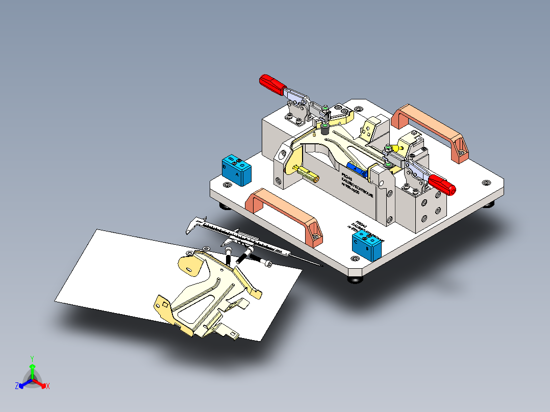 金属薄板规钣金正等轴测图