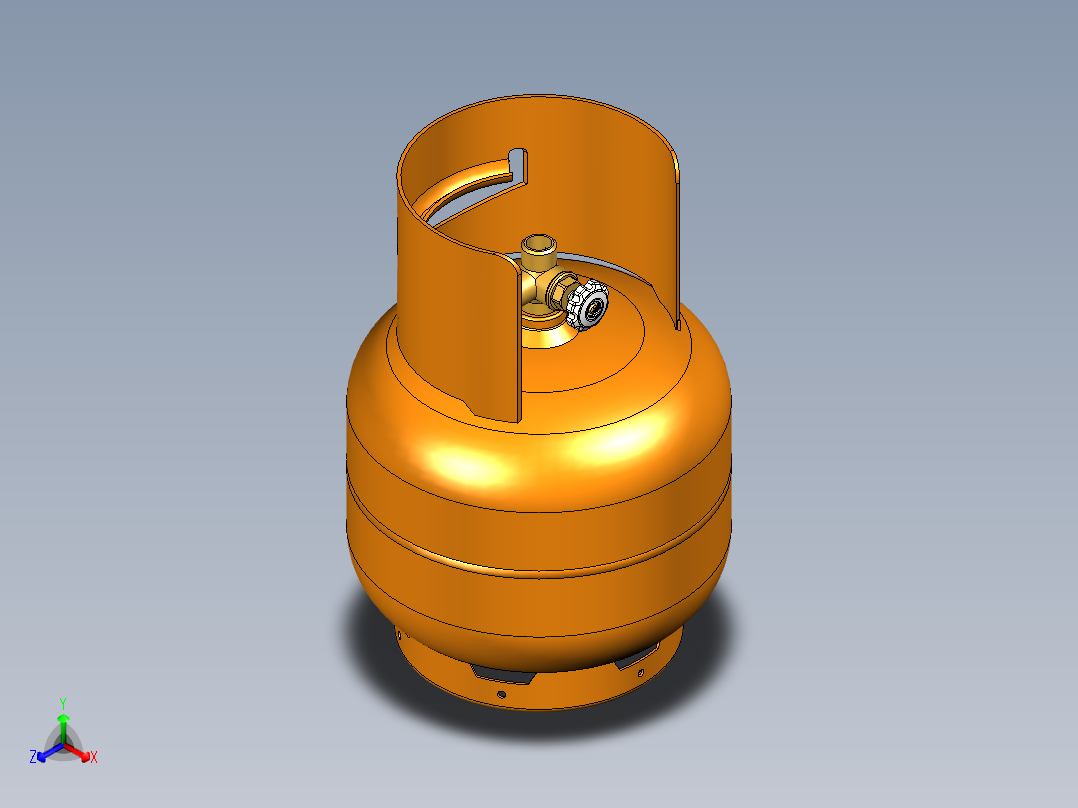 2kg野营气瓶正等轴测图