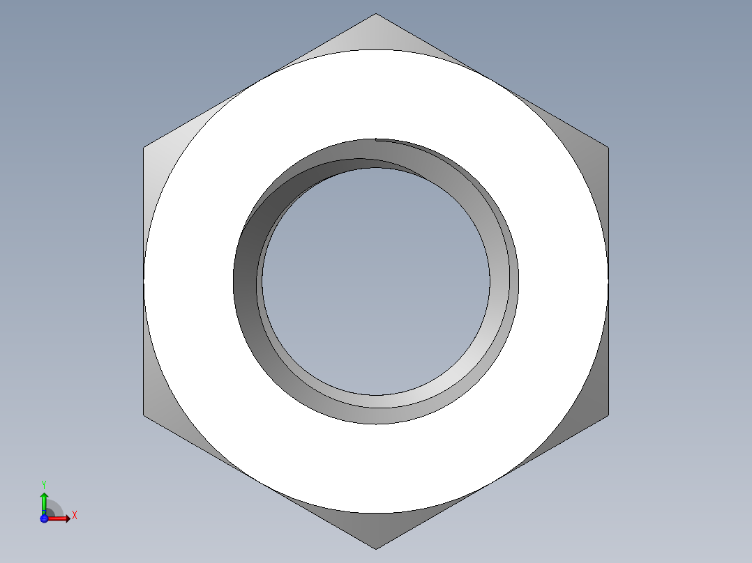 M8 x 1.25mm Thread HEX NUT.SLDPRT前视图