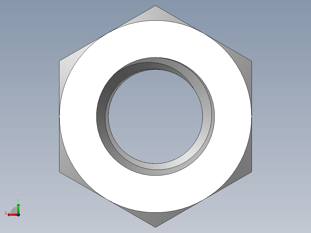 M8 x 1.25mm Thread HEX NUT.SLDPRT后视图