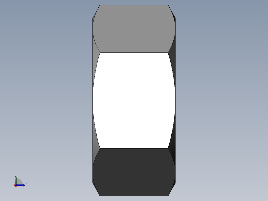 M8 x 1.25mm Thread HEX NUT.SLDPRT左视图