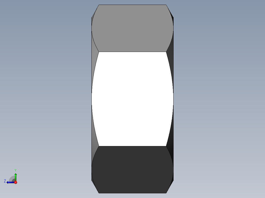 M8 x 1.25mm Thread HEX NUT.SLDPRT右视图
