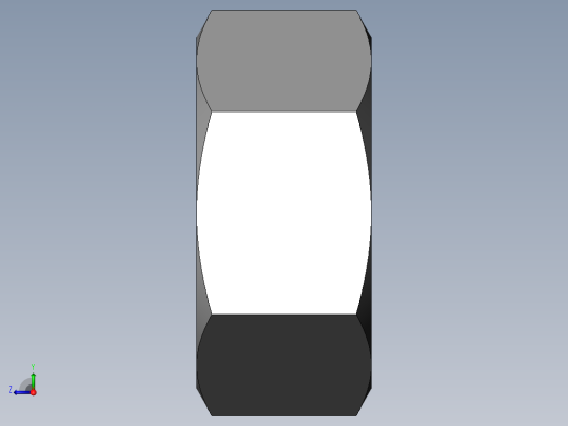 M8 x 1.25mm Thread HEX NUT.SLDPRT右视缩略图