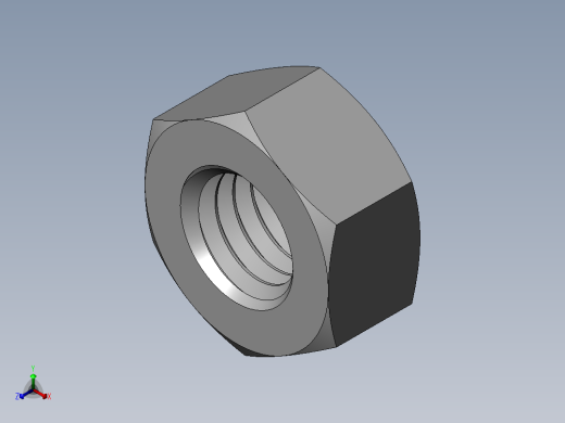 M8 x 1.25mm Thread HEX NUT.SLDPRT正等轴测缩略图