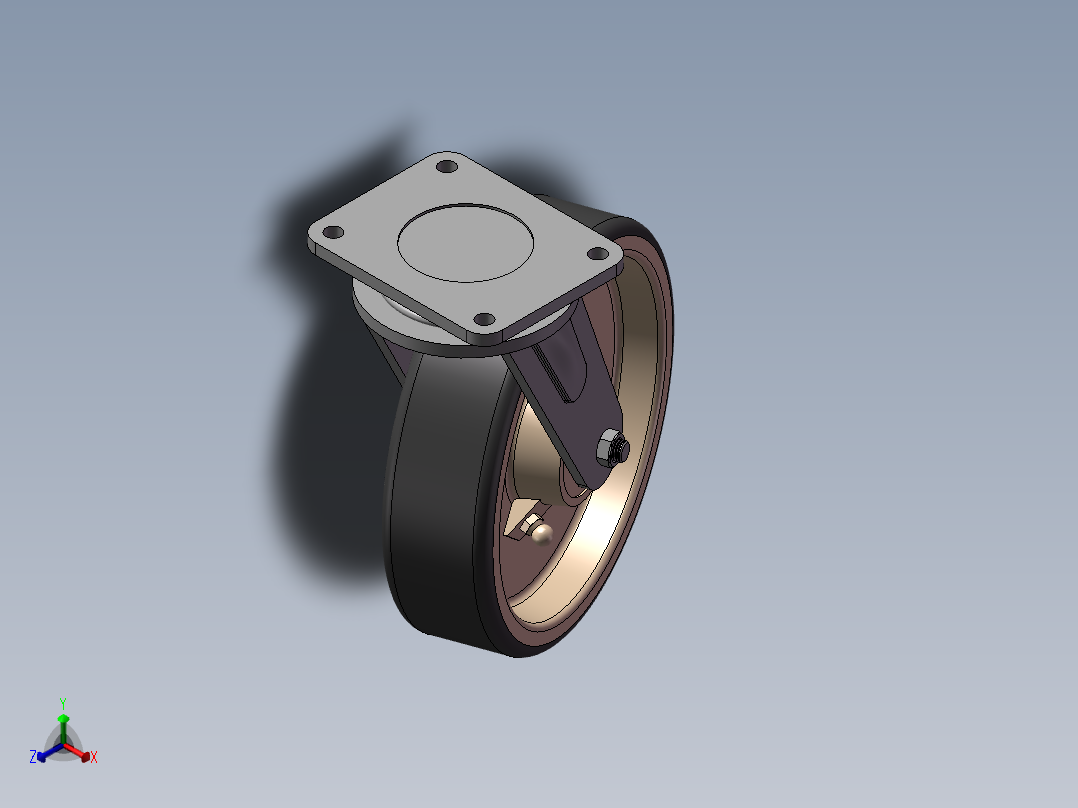 脚轮正等轴测图