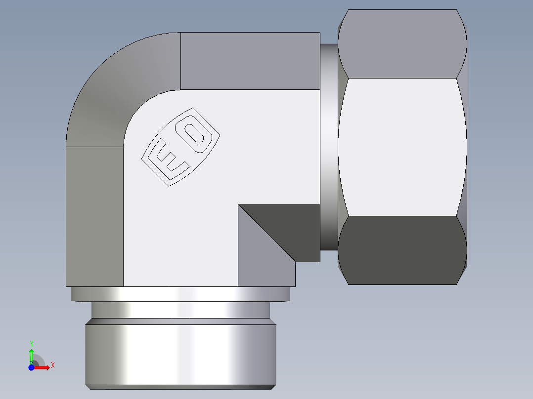 卡套式工业通用硬管接头EO_Male_stud_elbow_WE38SM71前视图