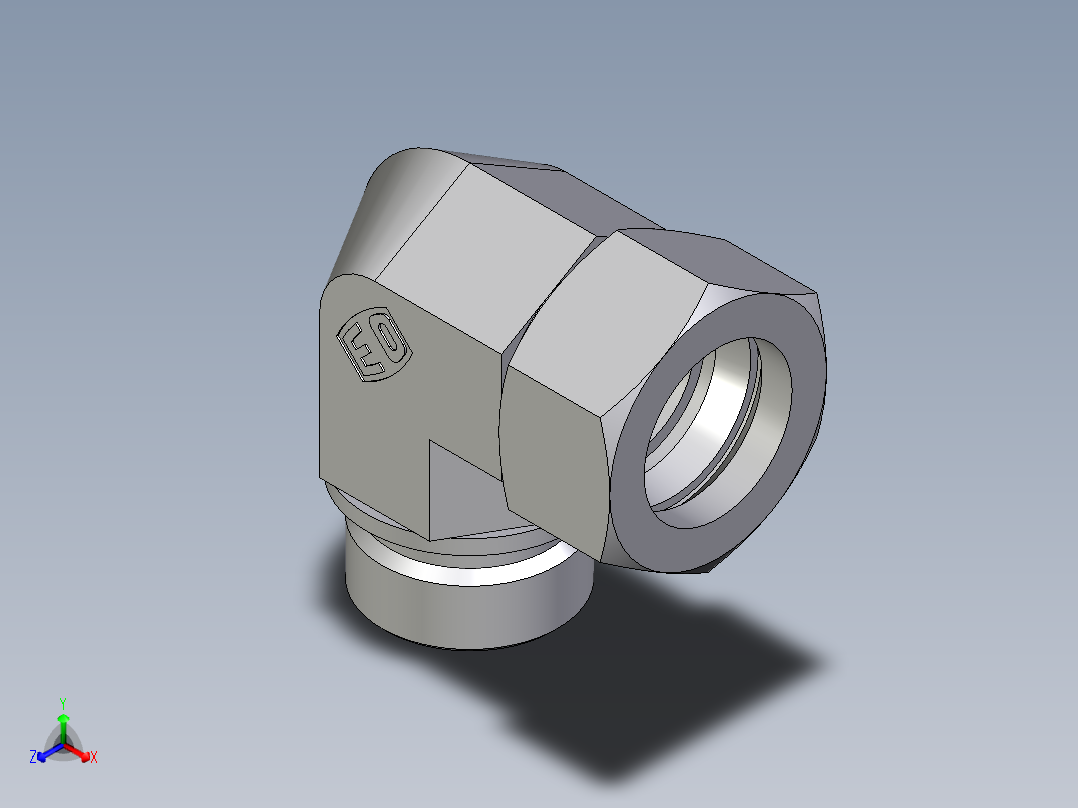 卡套式工业通用硬管接头EO_Male_stud_elbow_WE28LR71主视图