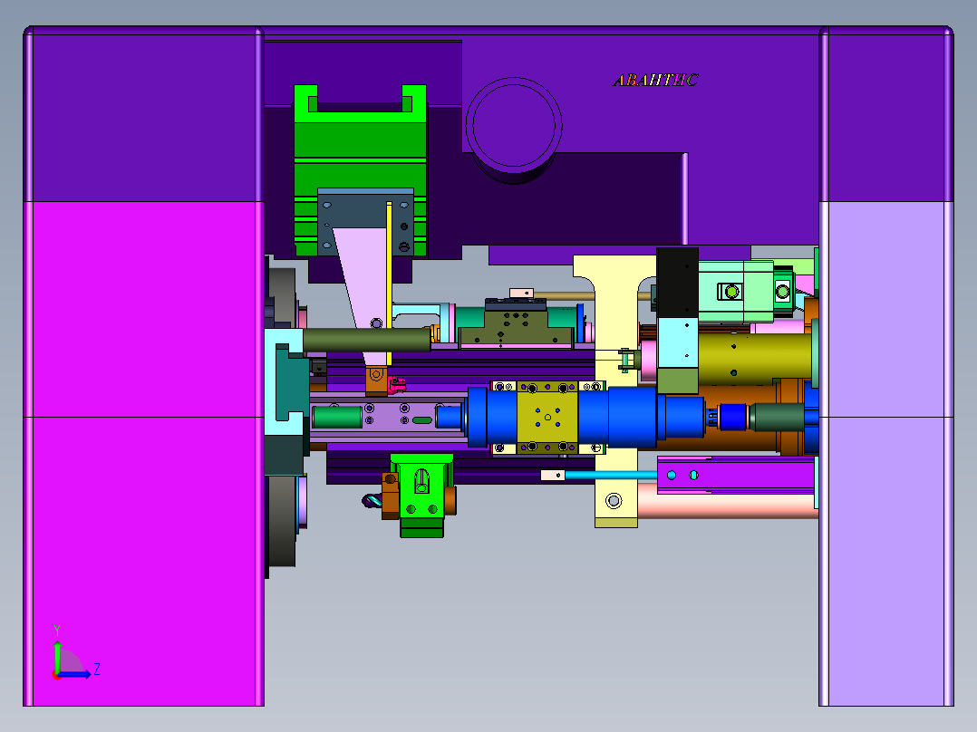 旋转多轴复合车床左视图