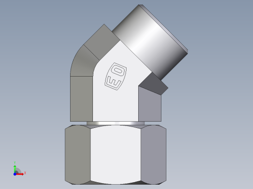 卡套式工业通用硬管接头EO_Swivel_nut_45_deg_elbow_EV16SOMDCF前视缩略图