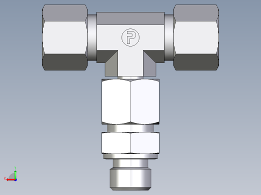 卡套式工业通用硬管接头EO_Assembled_adjustable_standpipe_branch_tee_EVT10SM71后视缩略图