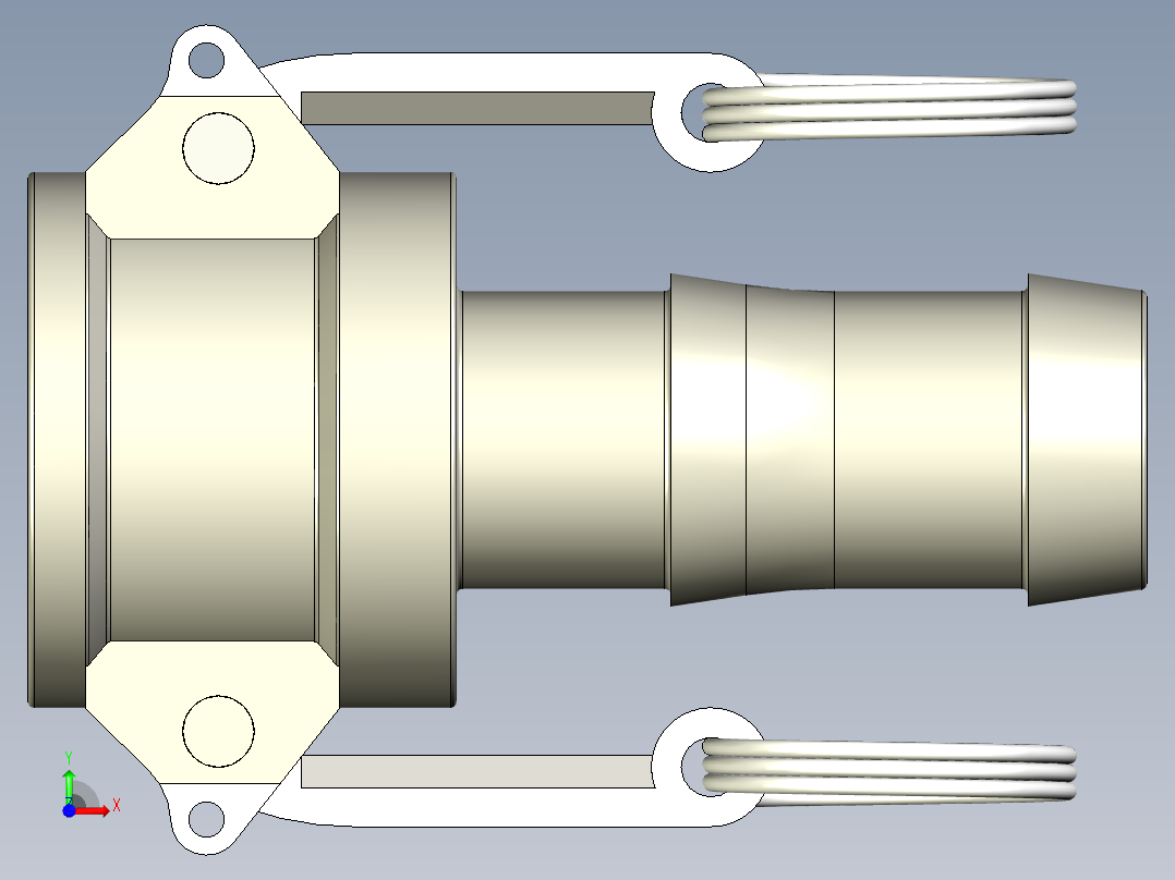 软管接头 - Camlock前视图