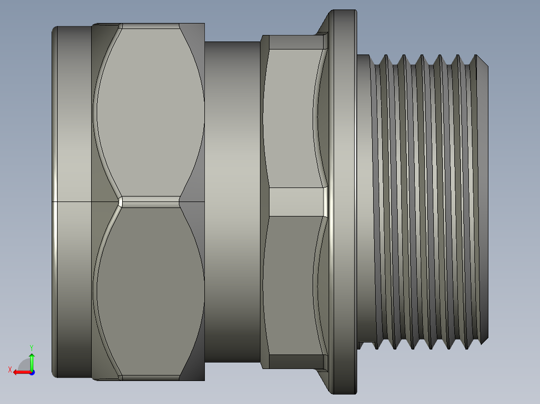 管件接头、螺纹接头、三通(40)后视图