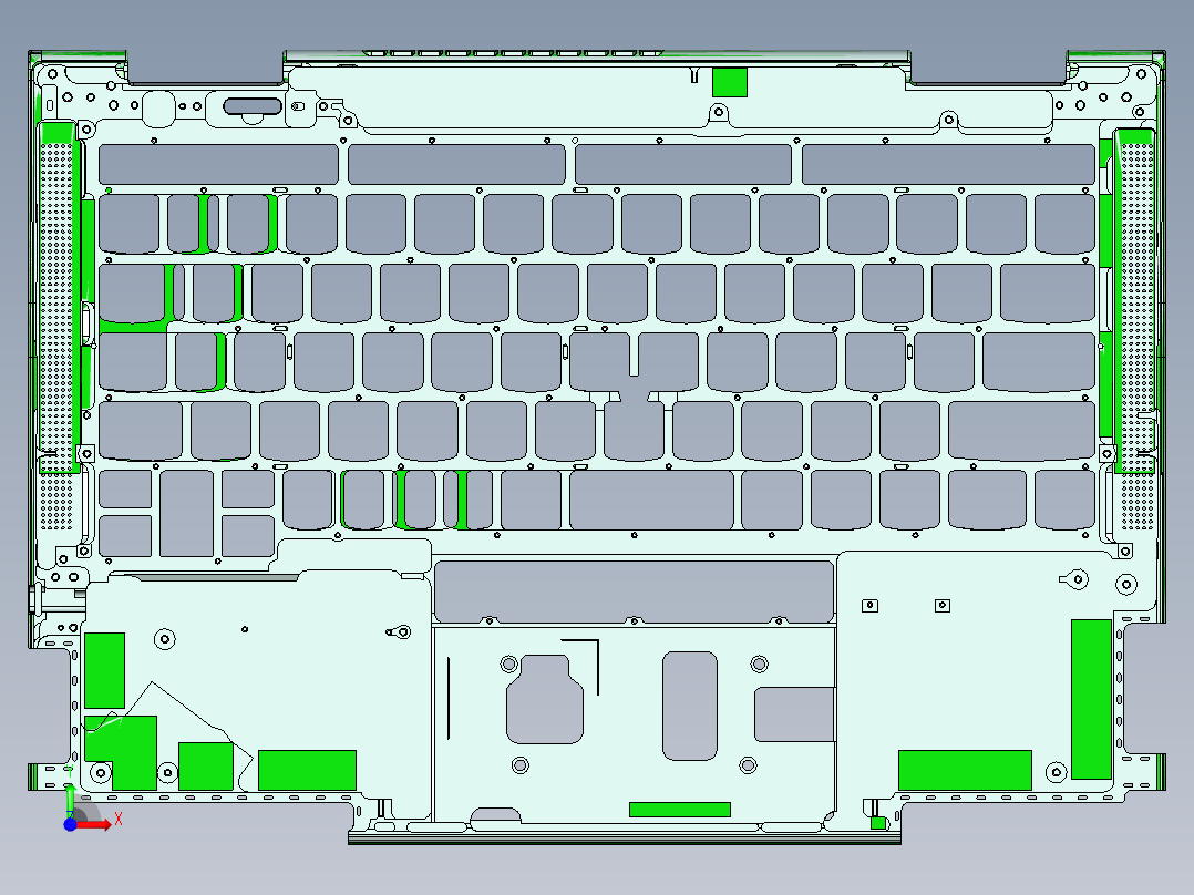 包胶版笔记本外壳攻牙程序模型前视图