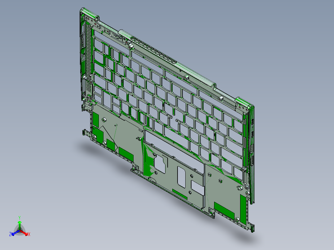 包胶版笔记本外壳攻牙程序模型正等轴测图