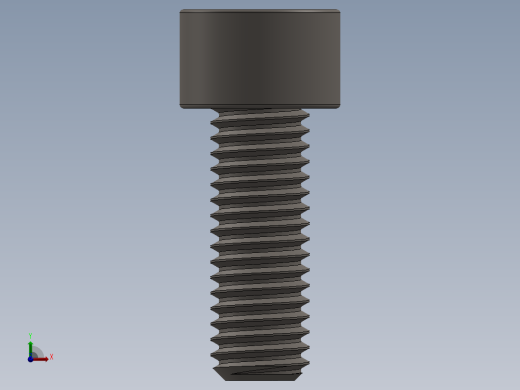 Screw_DIN_912_M8x22F_A2.SLDPRT公制内六角螺钉前视缩略图