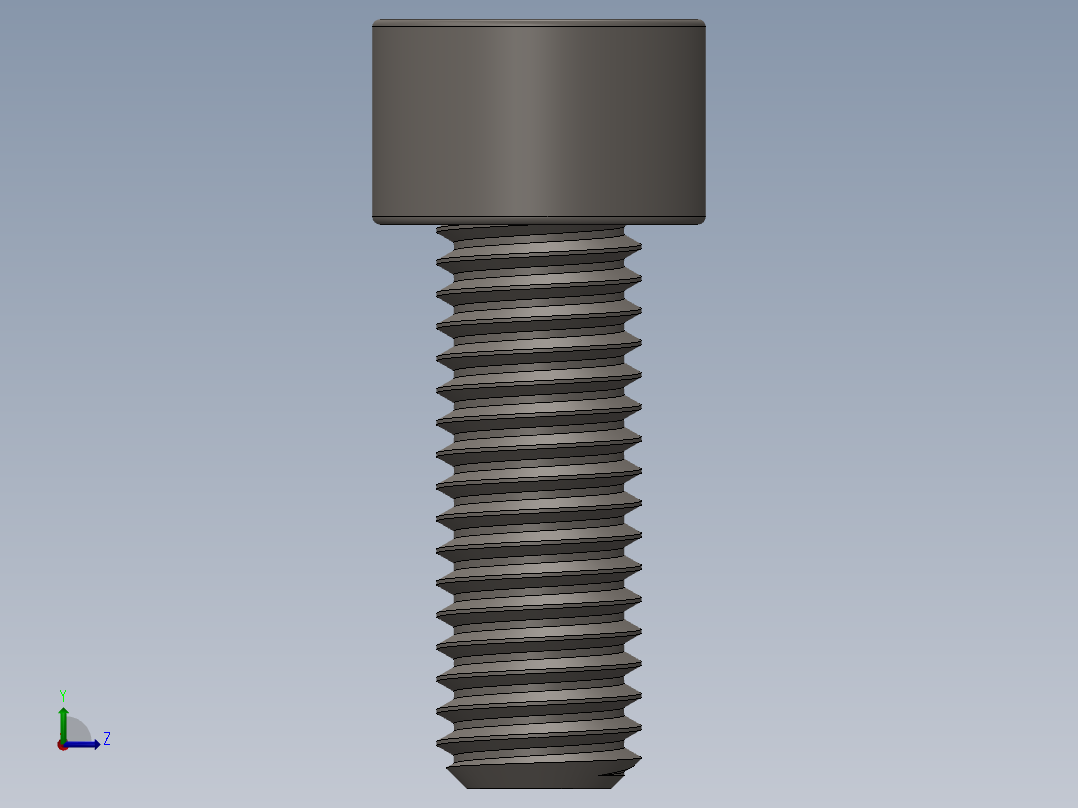 Screw_DIN_912_M8x22F_A2.SLDPRT公制内六角螺钉左视图