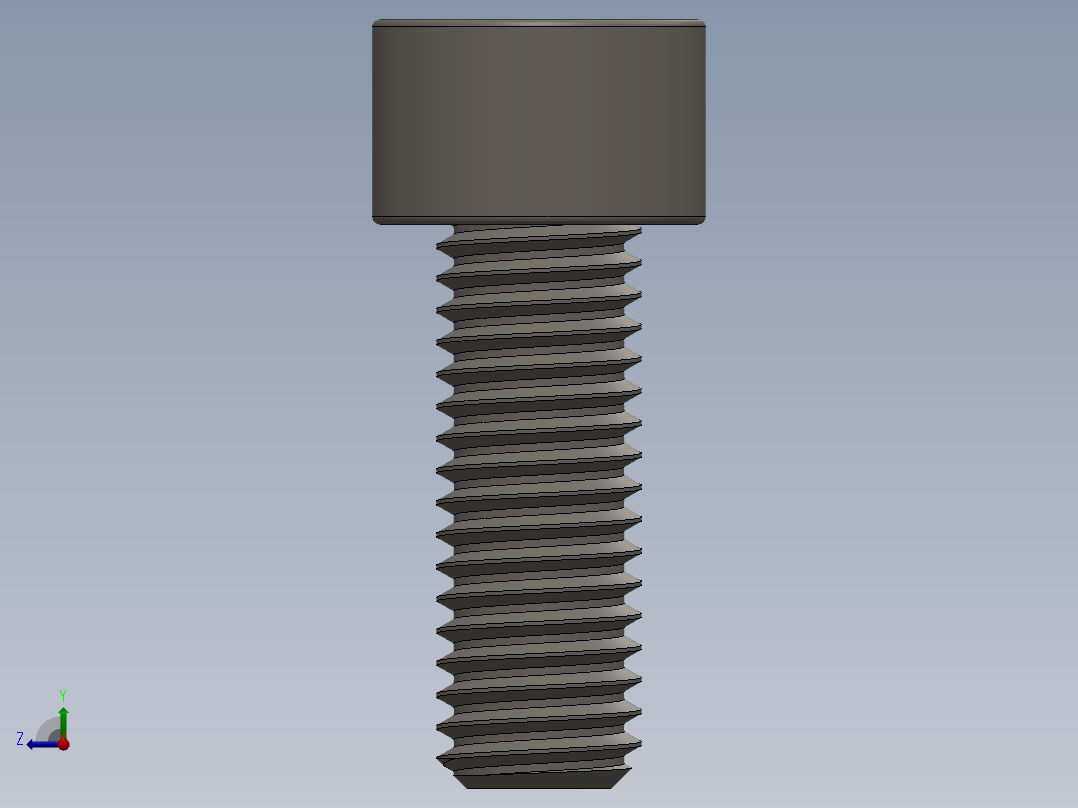Screw_DIN_912_M8x22F_A2.SLDPRT公制内六角螺钉右视图
