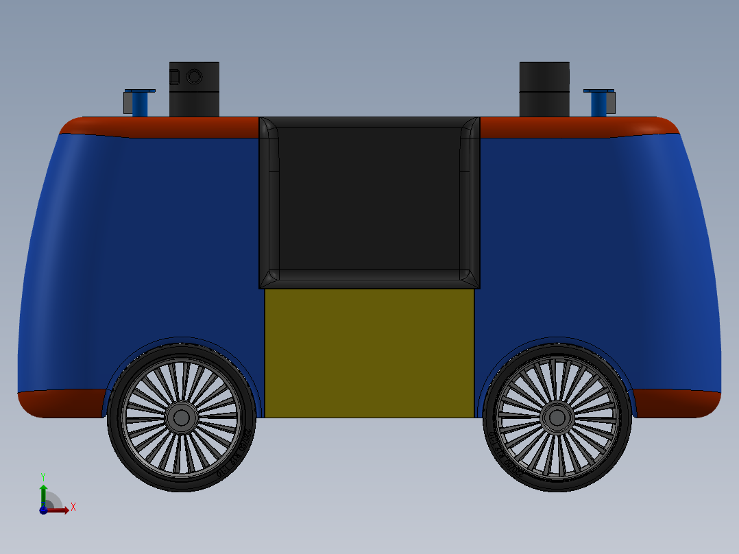 快递小车前视图