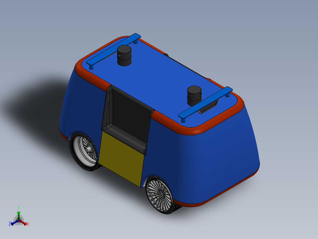 快递小车正等轴测图