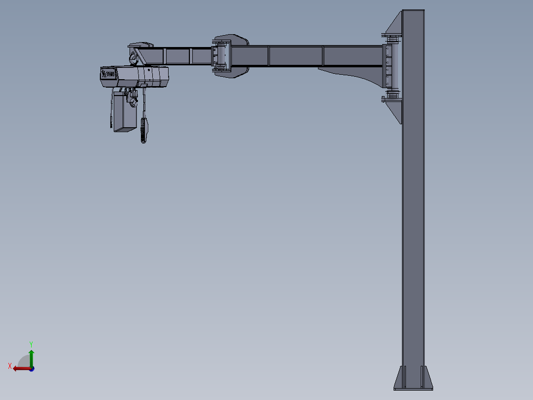 折臂式起重机后视图