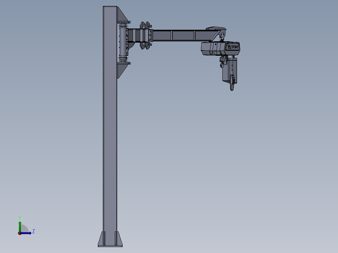 折臂式起重机左视图