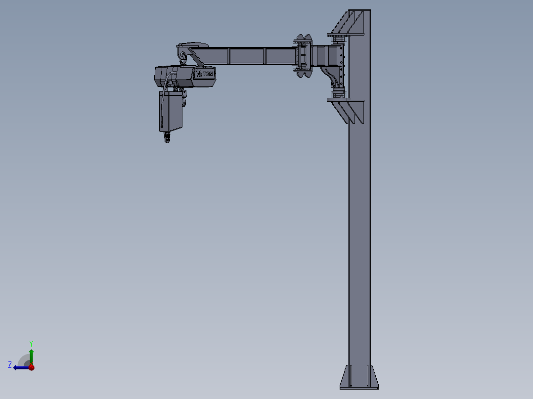 折臂式起重机右视图