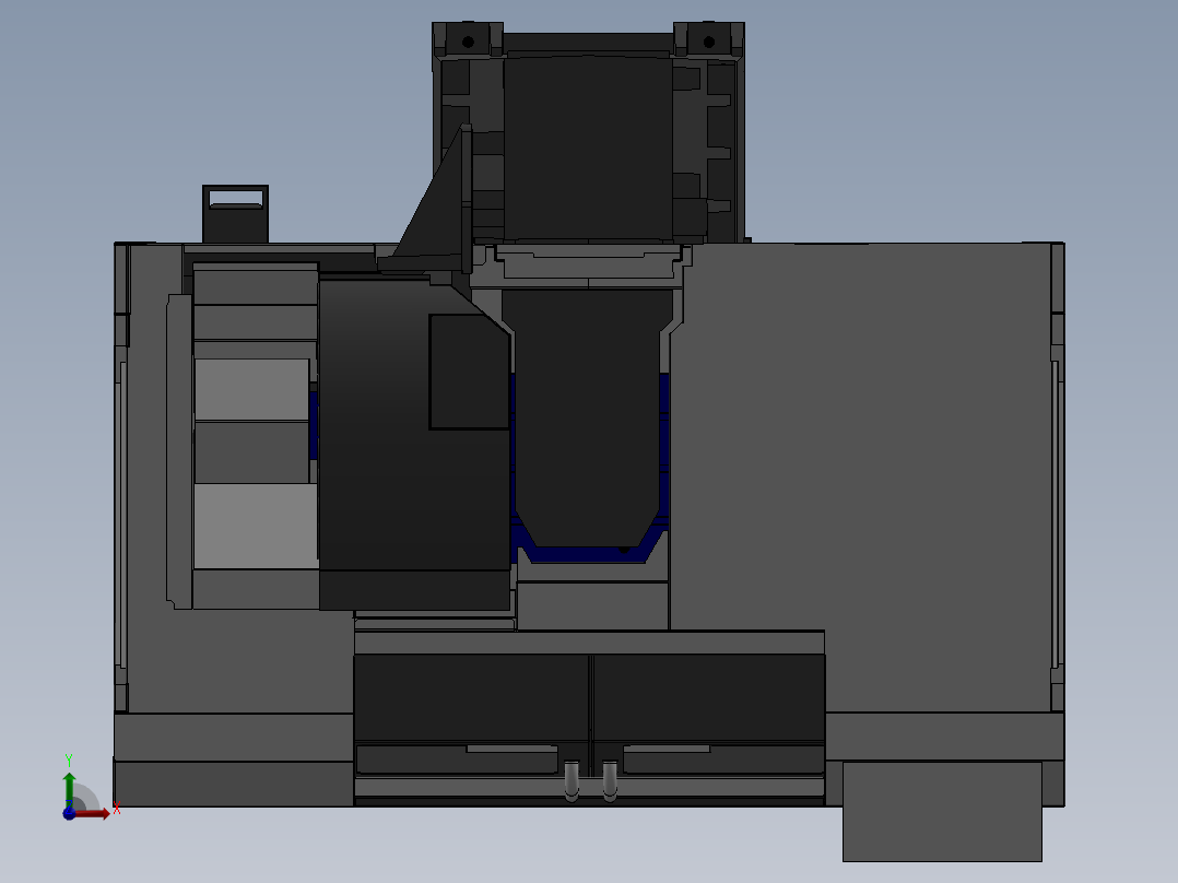 数控机床、HASS数控机床3D模型图纸 Solidworks设计前视图