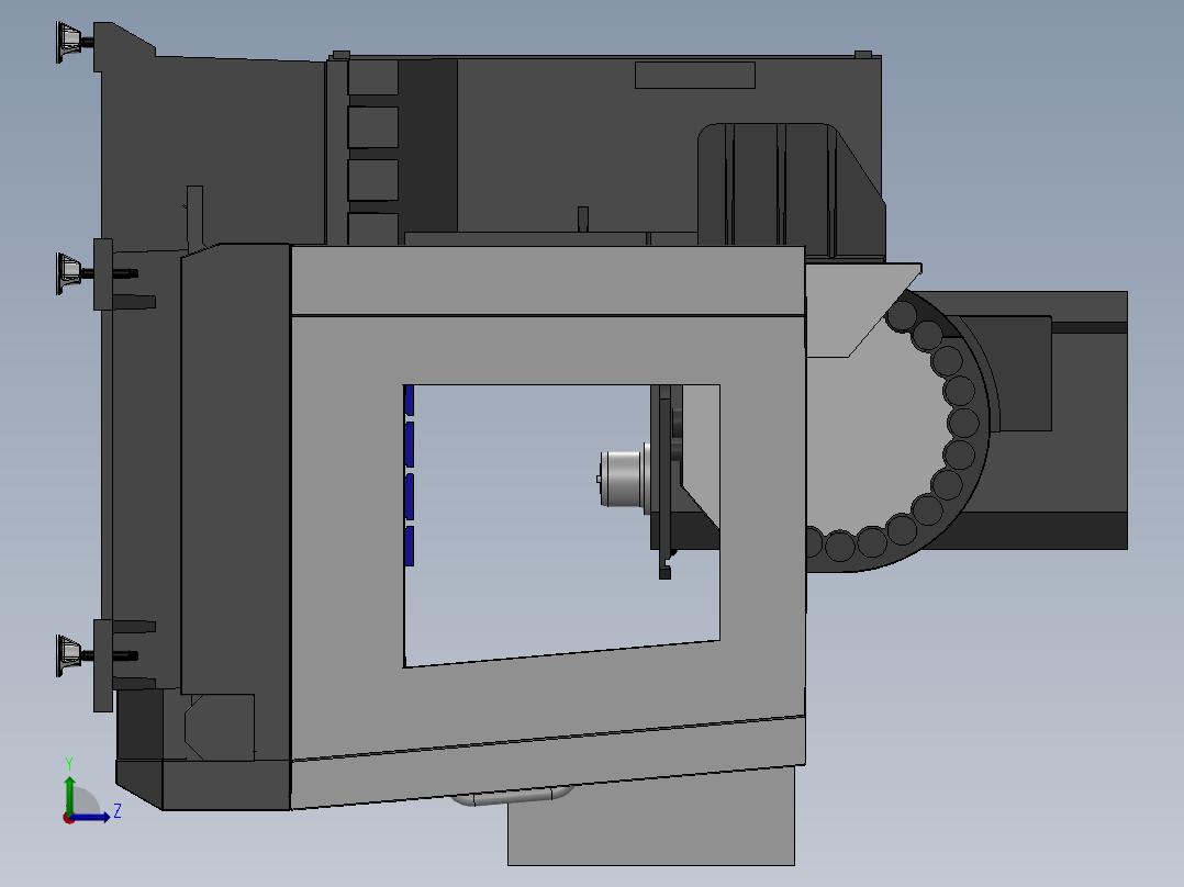数控机床、HASS数控机床3D模型图纸 Solidworks设计左视图